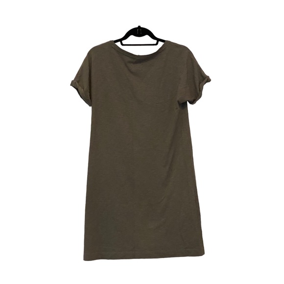 Lou & Grey Green Cotton Light Weight Boat Neck Tee Shirt Mini Dress Small NEW - Picture 2 of 4